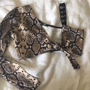 Snakeskin crop top